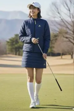 新品adidasゴルフ レディース セットアップ ネイビーS