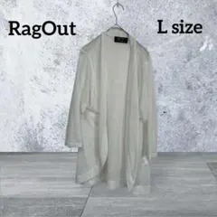 【RagOut】レーディース / 7分袖 /羽織り/ホワイト L/透け感有り