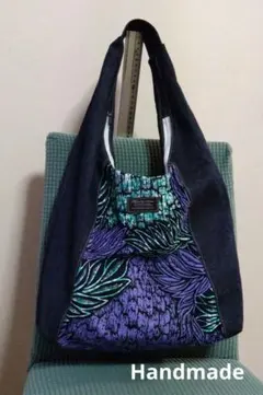 アフリカンプリント✕デニム ワンショルダーバッグ