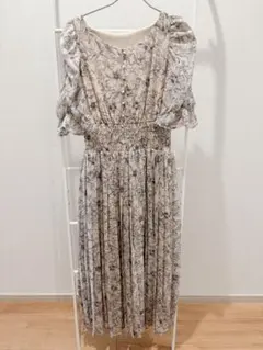 GRL ワンピース 花柄 ロングワンピース M ブルー系　送料込み