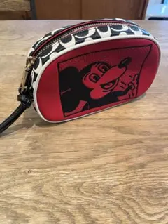ミッキーマウス プリント ポーチ