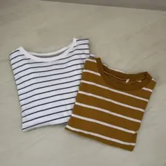 ストライプ　長袖カットソー　2枚セット