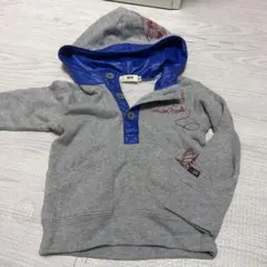 #01 21WASK グレー/青 フード付きパーカーのサムネイル