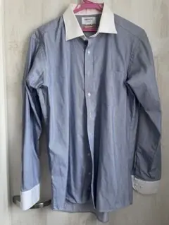 オリヒカ　ワイシャツ　ブルー　ホワイト　スーツ　オフィスカジュアル　ジャケパン