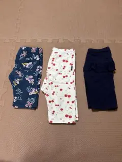 花柄・チェリー柄・フリル付きハーフパンツ3点セット