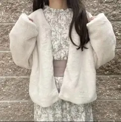 GRL ノーカラー ファージャケット[fo1598]のサムネイル