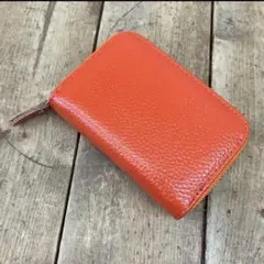 ■③蛇腹式 じゃばら コンパクト カードケース カードウォレット 財布オレンジ