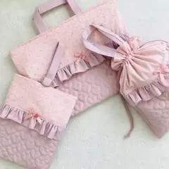 ハンドメイド】入園入学グッズ(ハートレース×フリル×ハート