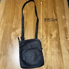 革　ナイロン　ショルダーバッグ ブラック ポシェット