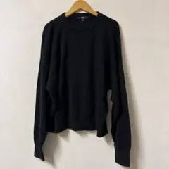 UNIQLO C スムースコットン クルーネックセーター XL ブラック