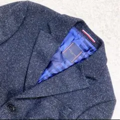 【2枚目を見てね】トミーヒルフィガー シルク混 チェスターコート ネイビー 48