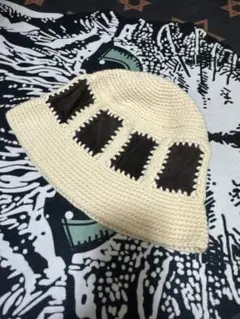 ニット帽　アイボリーブラウン