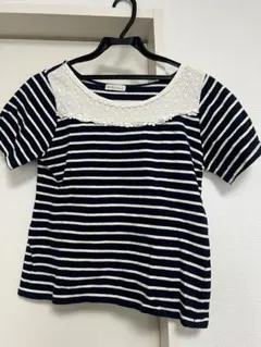 earth music&ecologyボーダーTシャツ レース 美品のサムネイル