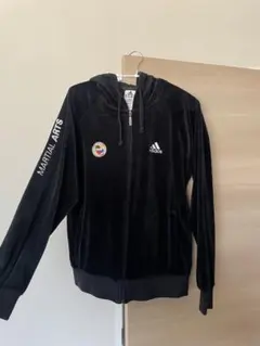 adidas ブラック コーデュロイ生地パーカー M