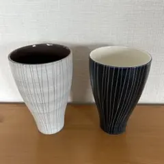 ストライプデザイン 湯飲み 2個セット