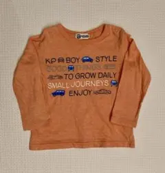 ケーピーボーイ　オレンジ色 車　長袖Tシャツ 90cm