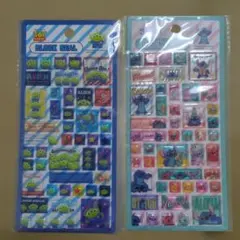 スティッチとリトルグリーンメンのブロックシール2点セット