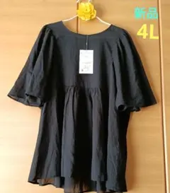 新品♡ フレア袖 シャツブラウス レディース大きいサイズ 4L