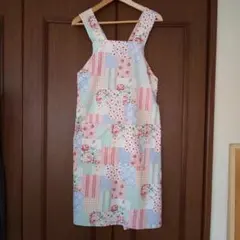 エプロン 花柄 ローズ バラ ピンク キッチン雑貨