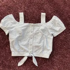 イング　INGNI ストライプ　オフショルダー　ショート丈　トップス