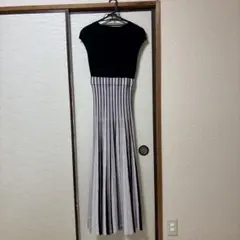 MERCURYDUO ノースリーブ ニットワンピース バイカラー Ｍ
