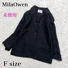 未使用✨MilaOwen 【防シワ】ドライタッチメッシュジャケット　黒　透け感のサムネイル