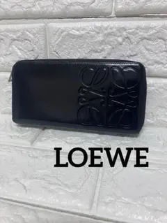 美品✨LOEWE ロエベ 二つ折り財布 リネン アナグラム ブラック - メルカリ