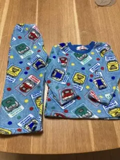 DENTAMA 車プリント フリースパジャマ 100cm