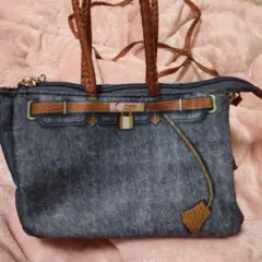 デニム風ブルー ミニショルダーバッグ