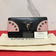 ✨極美品✨ ルイヴィトン ポルトフォイユ カプシーヌ フラワー 長財布 ブラック