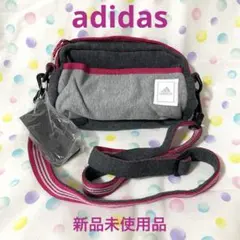 【未使用品】adidas ショルダーバッグ ショルダーポーチ グレー/ピンク