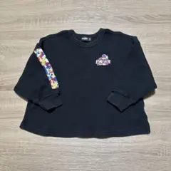 XLARGE KIDS ワッフル トレーナー 100 ブラック