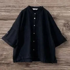 美品】かぐれ 2026SS ワイドハーフスリーブシャツ 紺 日本製 - メルカリ