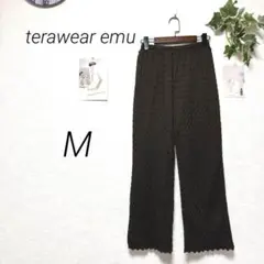 9681-1 terawear emu 総レースカジュアルパンツ 無地 M