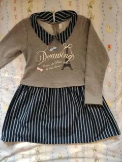 140cm キッズ 長袖ワンピース 未使用に近い