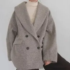 新品未使用　ショールカラーカールシャギーコート　LIAN Lian ジャケット