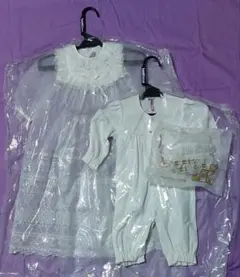 ベビードレス ホワイト セレモニースーツ（ロンパース付き）