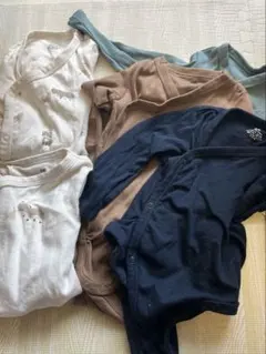 【ほぼ未使用】5枚セット　H&M 前びらき長袖ベビーロンパース 74cm