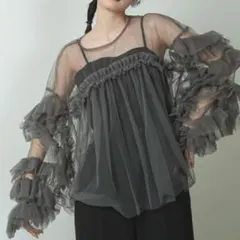 ANDRESDオールインワンドレス　デコラティブチュールトップス