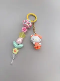 当時物 サンリオ ハローキティ ビーズ ストラップ マスコット