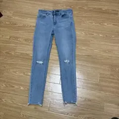 ダメージ加工 スキニーデニムパンツ ライトブルーのサムネイル