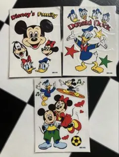 レトロなディズニーシール　ミッキーマウス　ミニー　ドナルド　ステッカー