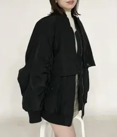 【Heather】 3way レイヤード MA-1 ブラック