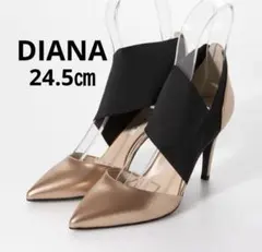 【美品✨】DIANA ゴールド クロスデザイン ハイヒール　24.5㎝