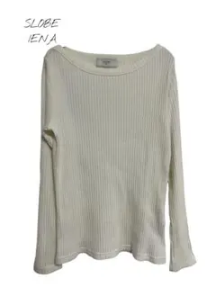 SLOBE IENA リブニット トップス　ホワイト