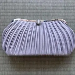 薄紫色 プリーツデザイン パーティーバッグ　結婚式　お呼ばれ