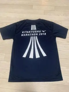 美品⭐︎ランニングウェアTシャツ 北九州 マラソン 濃いネイビー ミズノ製