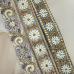 254.インド刺繍 1m50cm×3本セット