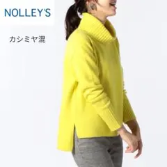 NOLLEY’Sカシミヤ混タートルネックプルオーバーニット 38イエローセーター