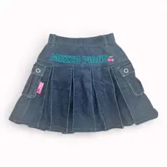 メゾピアノ 平成レトロ y2k コーデュロイプリーツスカート ワッペン 150